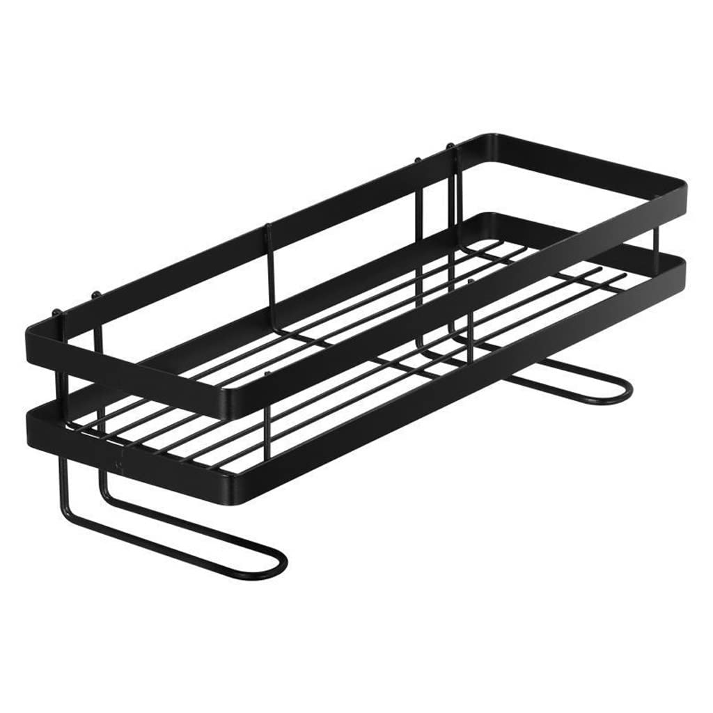 Étagère de cuisine noire XMING 25cm : rangement double en fer