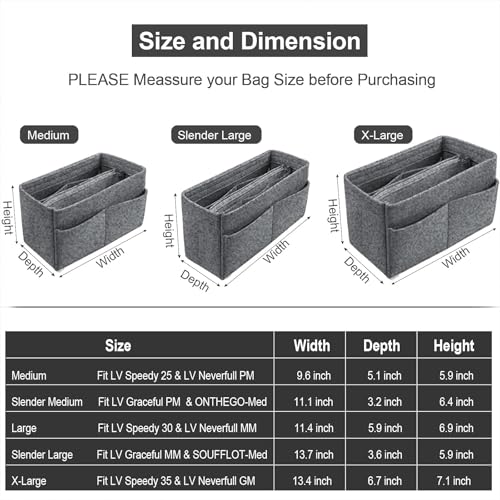Image of Purse Organizer Insert, Handbag & Tote Organizer, Bag in Bag, Perfect for Speedy Neverfull and More