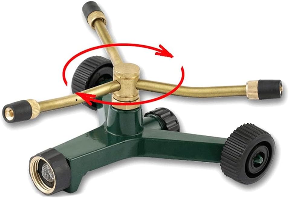 Brass Revolving Sprinkler Nozzle Automatic 3-arm 360 Degree Rotating Sprinkler Nozzle Garden Lawn Irrigation Water Spraying