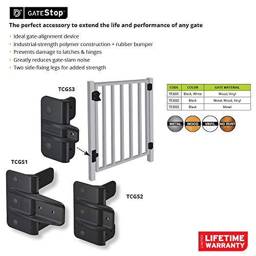 D&D Technologies Tcgs3S Gate Stop, Damage Protection Bumper Reduces Sound From Closing Metal Gates, For Any Square Gate, 1 Count #TOP2