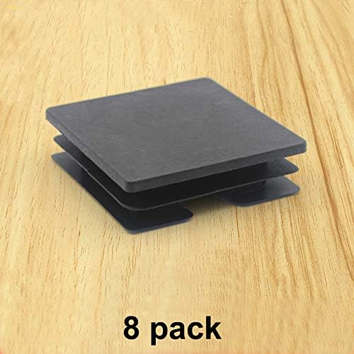 Miniatura 4 de MUZIEBA Tapas cuadradas de 3 pulgadas, tapa de extremo de poste de tubo, tapones cuadrados de plástico negro, protector de piso para silla, (2.953