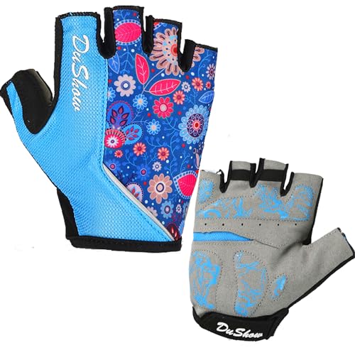 DuShow Luvas de ciclismo femininas de meio dedo luvas de ciclismo para mountain bike, luvas feminina