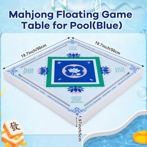 Mesa flotante de juego Mahjong 50x50x5 cm para piscina miniatura 2