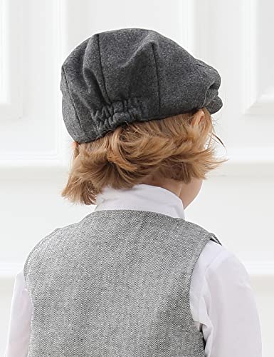 Image of A&J DESIGN Baby Boys Newsboy Cap Toddler Kids Tweed Vintage Flat Hat