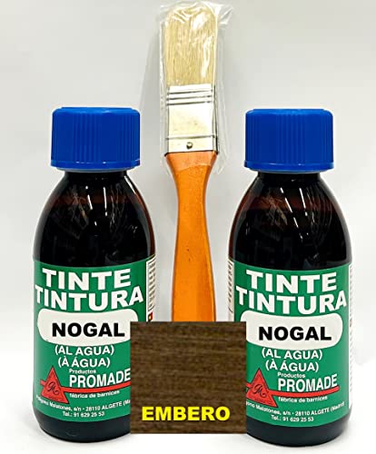 Hogar y Hobby - Multipack 2 Tintes al agua 125 ml PROMADE + brocha para aplicación (nogal) Cover