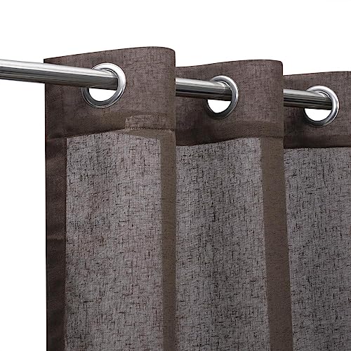 Image of Wakefit Curtains 7 feet Long Set of 2, Curtains for Bedroom /Living Room, Door Curtains 7 feet, Sheer Curtains, Polyester Curtains, Decoration Items for Home Decor (Nut Brown)
