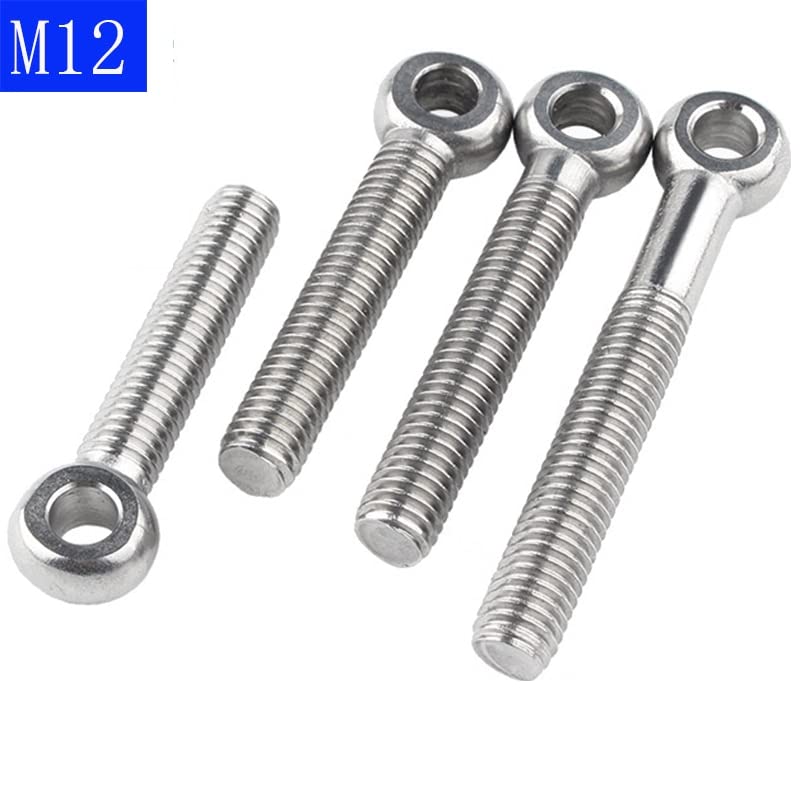 Wall Anchors Metal Fixings Anchors,Expansion Screw Bolts, Anchor Bolt Hooks,Metal Bolt 304 Stainless Steel Machinery Shoulder Lifting Eye Screws Bolts O Ring Head Axle M12(Length:M12x90mm-1pcs) (Size