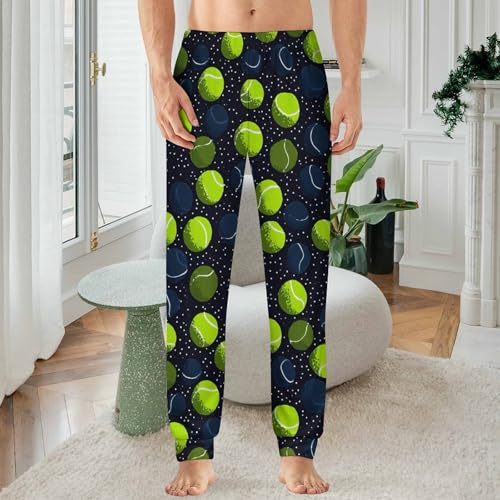 Tennis Balls Polka Dots Men's Pajama Bottoms Sleep Lounge Soft Comfy Pants Sleepwear2