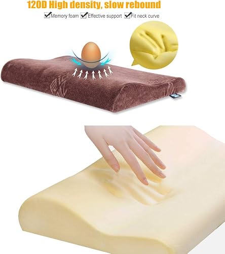 Miniatura 3 de WOOLALA Almohada de espuma viscoelástica de contorno ultra fina para dormir y soporte para el cuello con funda de almohada suave extraíble