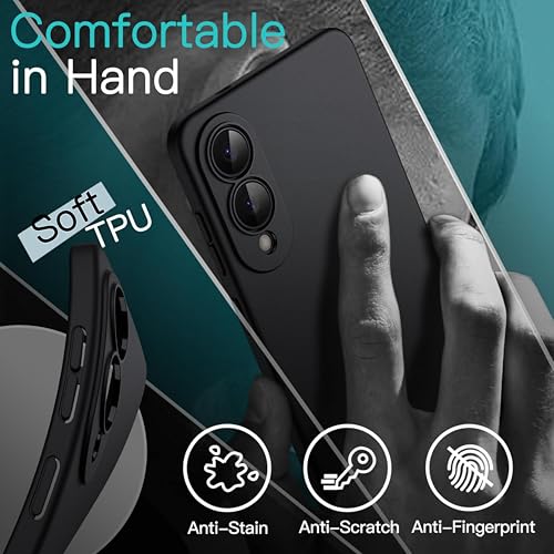 Image of Slim Matte Finish Soft TPU Flexible Bumper Case Cover Compatible with Samsung Galaxy S25 Edge 5G (2025) (TPU Black)