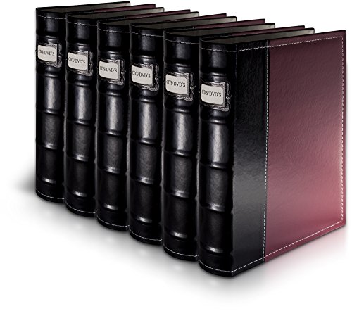 Bellagio-Italia Burgundy DVD Storage Binder Set - Stores Up to 288 DVDs, CDs