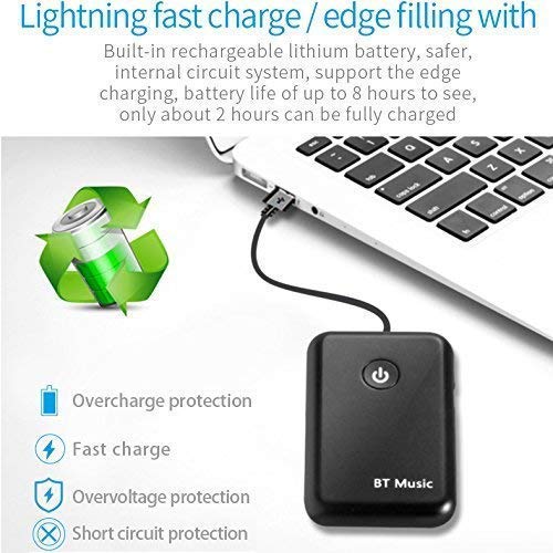 Bluetooth Transmitter and Receiver Splitter 2-in-1 - High Fidelity Long Range Low Latency Audio Bluetooth Adapter with Audio Cable + RCA Cable + USB Charging Cable - Thumbnail 5