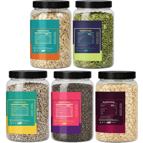 Image of LILA DRY FRUITS Seed Mix Chia Pumpkin Sunflower Watermelon Muskmelon Seeds 100 g each