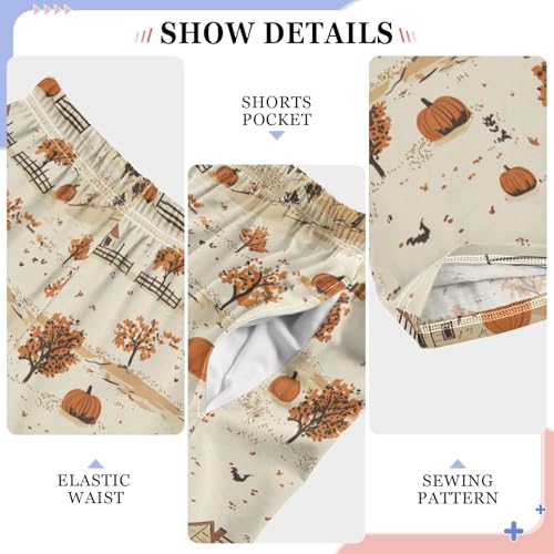 Fall Farmhouse Pumpkin Boys Pants for Kids Jogger Pants with Pockets S4