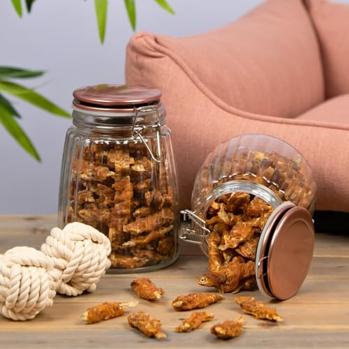 Lyra Pet® 1 kg Wrap mit Hühnerfleisch und Fisch | Geschmackvoller Kausnack | Belohnungs- und Trainingssnack | Proteinreiches Leckerli für alle Hunde | Fettarmes Hundefutter | Wiederverschließbar