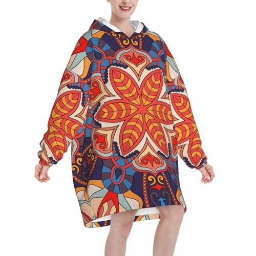 Idée cadeau cocooning : couverture sweat à capuche mandala