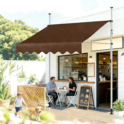 Auvent de patio rétractable à manivelle pour protéger le mobilier de balcon