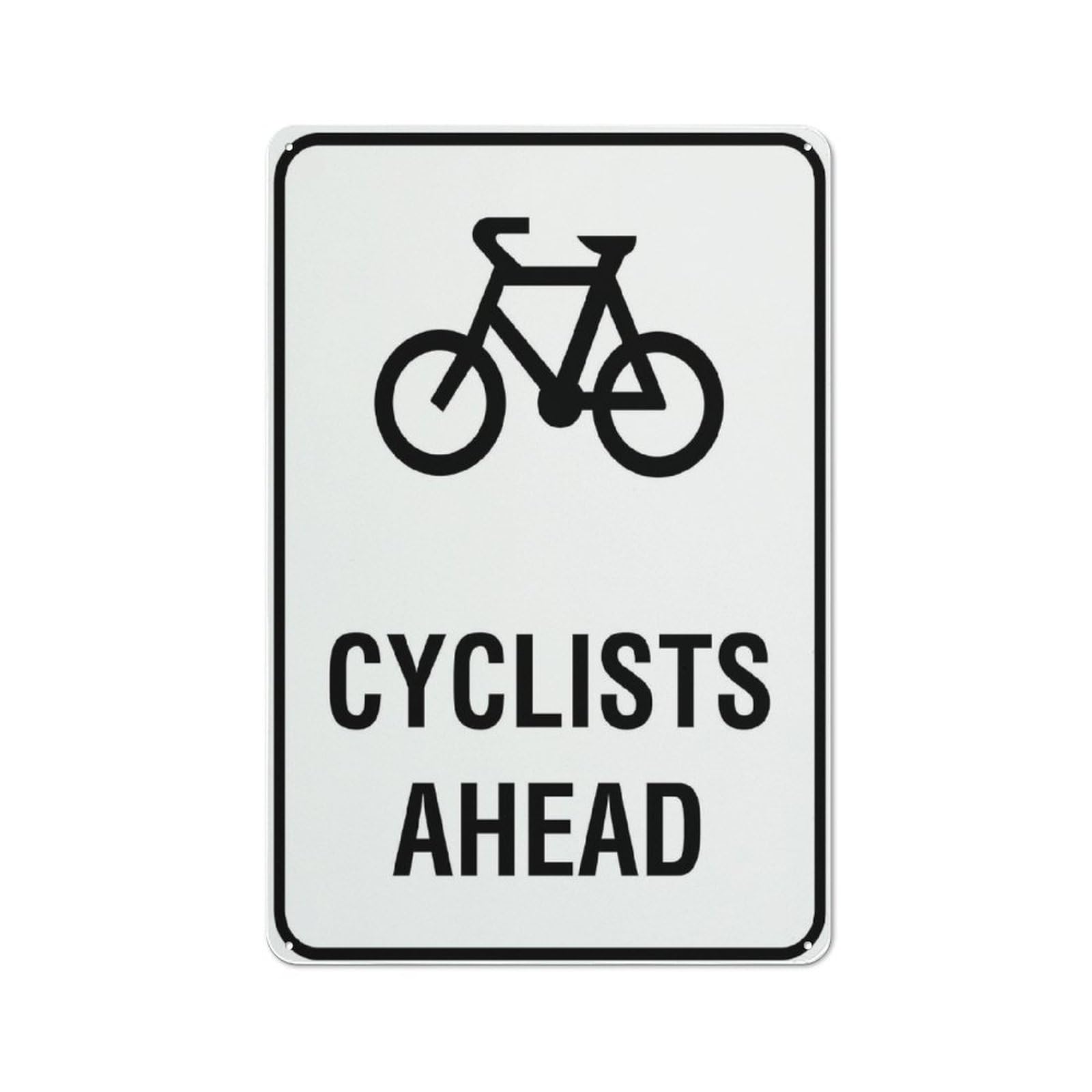Cyclists Ahead Sign Signs Outdoor, Uv Printed Aluminum 12 X 8 In, Weatherproof And Security Signs For Home Or Business