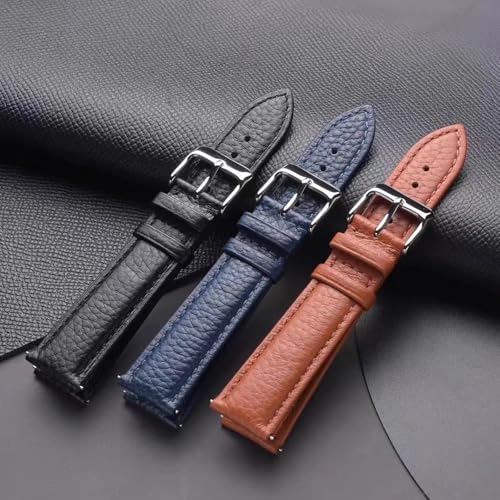 Image of Genuine Leather Watch Band Hand-Stitched Texture Padded Italian Leather Strap Quick Release 12mm 13mm 14mm 15mm 16mm 17mm 18mm 19mm 20mm 21mm 22mm 23mm 24mm Replacement Band for Women Men