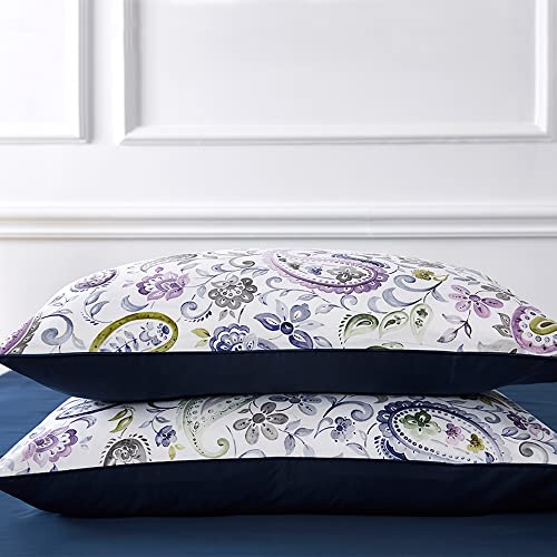Duvet Cover Queen Size Set Boho Floral Pattern Duvet Cover Queen For Queen Size Bed Vintage Soft Bedding Leaf Print Paisley Duvet Cover With Pillowcases #TOP6