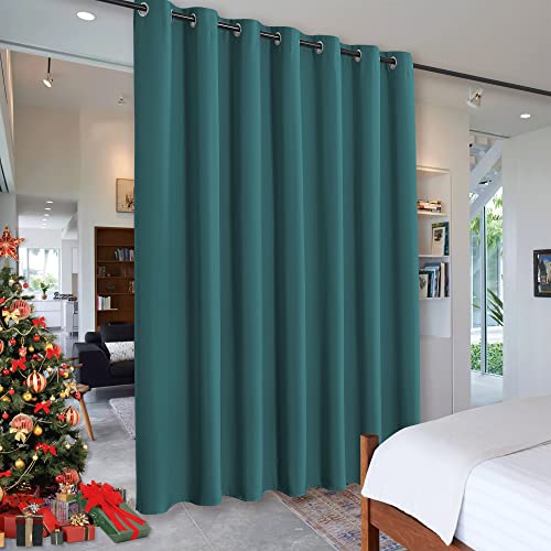 Image of RYB HOME Room Separator Privacy Curtains Blackout Room Divider Curtains Thermal Insulated for Patio Sliding Glass Door Living Room Restroom Dorm Bathroom, 100 inches Wide x 84 inches Long, Teal