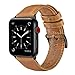 OUHENG Compatible with Apple Watch Band 38mm 40mm, Genuine Leather Band Replacement Compatible with Apple Watch Series 4 Series 3 Series 2 Series 1 (38mm 40mm) Sport and Edition, Retro Brown