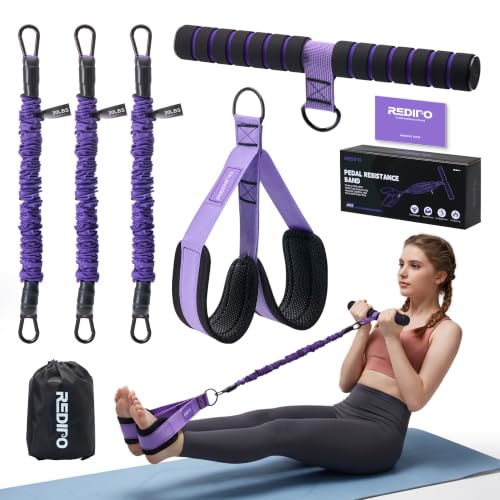 Image of Upgraded Pedal Resistance Band with Handle, 3-Tube Adjustable for Workout