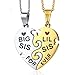 Produktbild K-Y 1 Paar Gravur Big Sis Lil Sis Forever Love Herz Puzzle Anhänger Lovers Halskette für Couple/Friends Edelstahl
