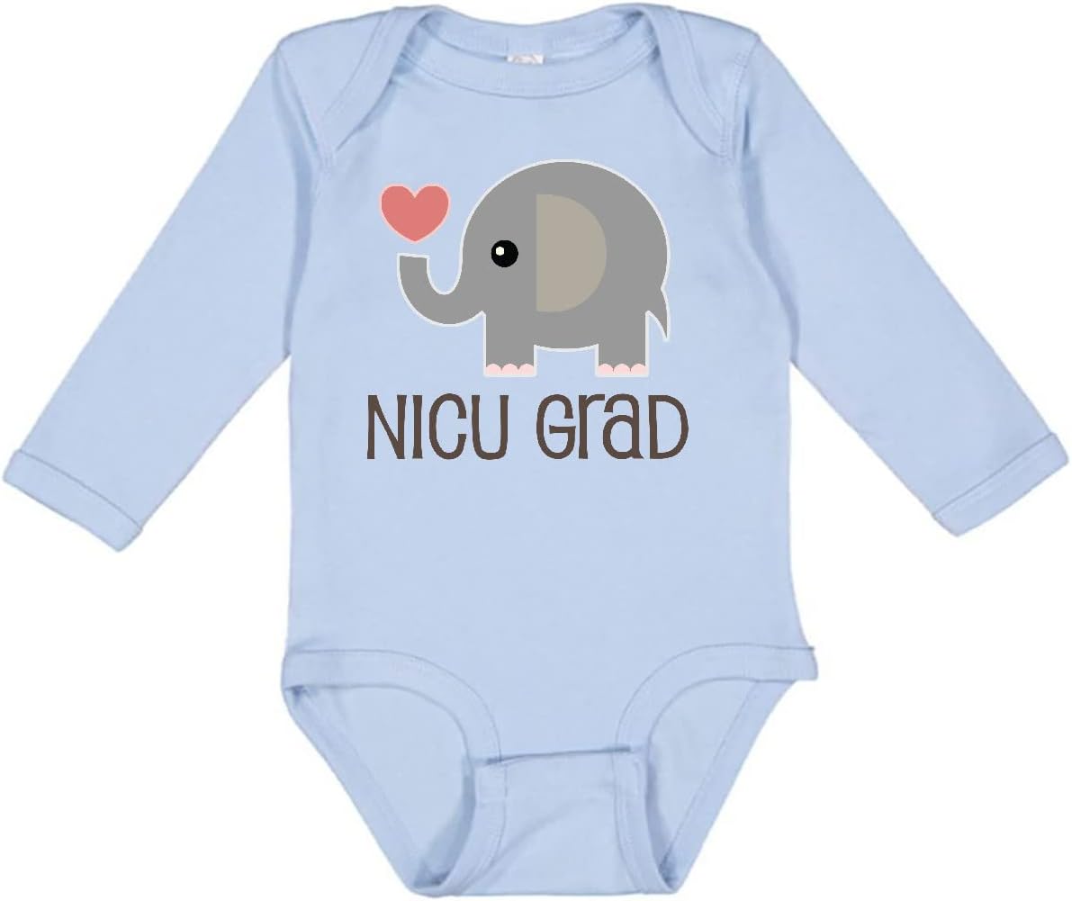 inktastic NICU Graduate Baby Elephant Long Sleeve Creeper