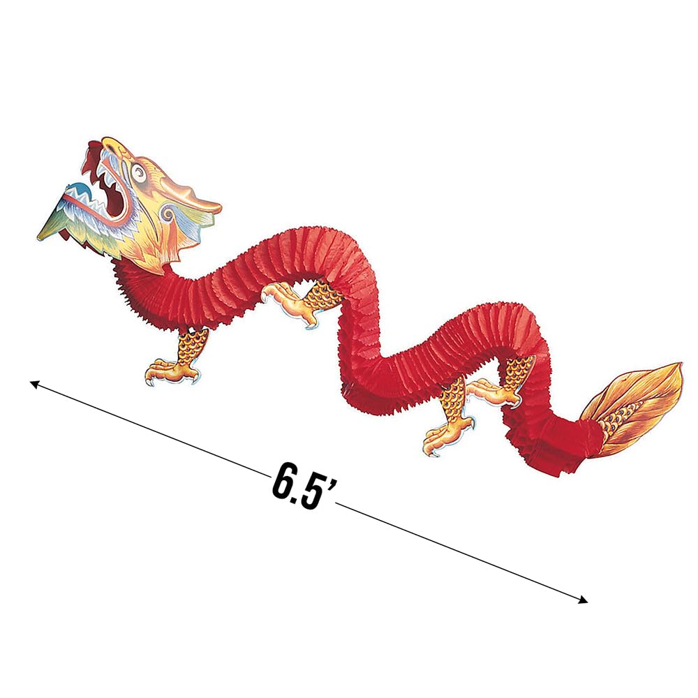 Fun Express 2024 Chinese New Year Dragon Centerpiece – 12-Inch Honeycomb Table Decor - View #9
