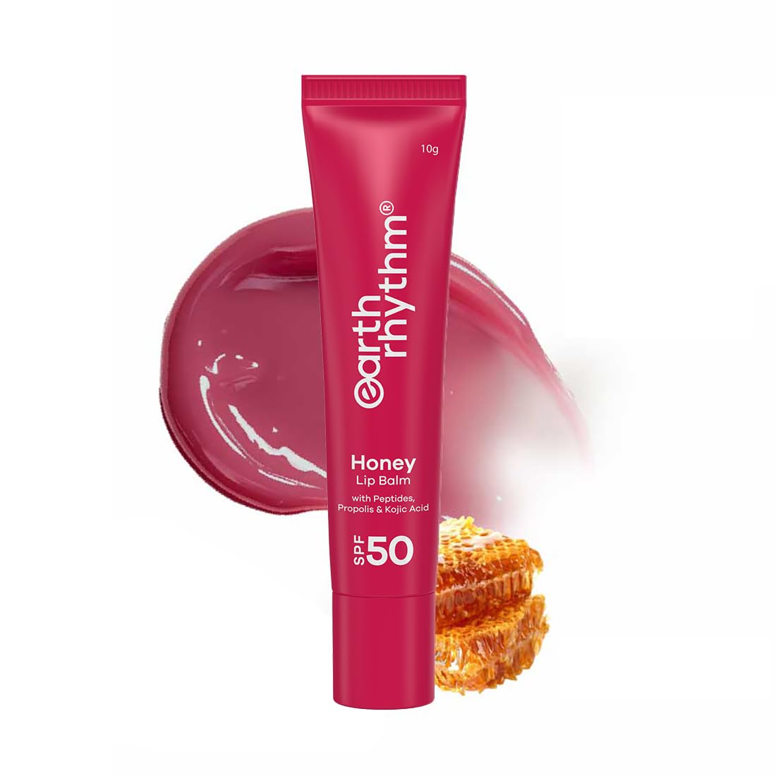 Earth Rhythm Honey Lip Balm SPF 50 Brightens Lips with Propolis,Peptides & Kojic Acid - Wildflower-image-37