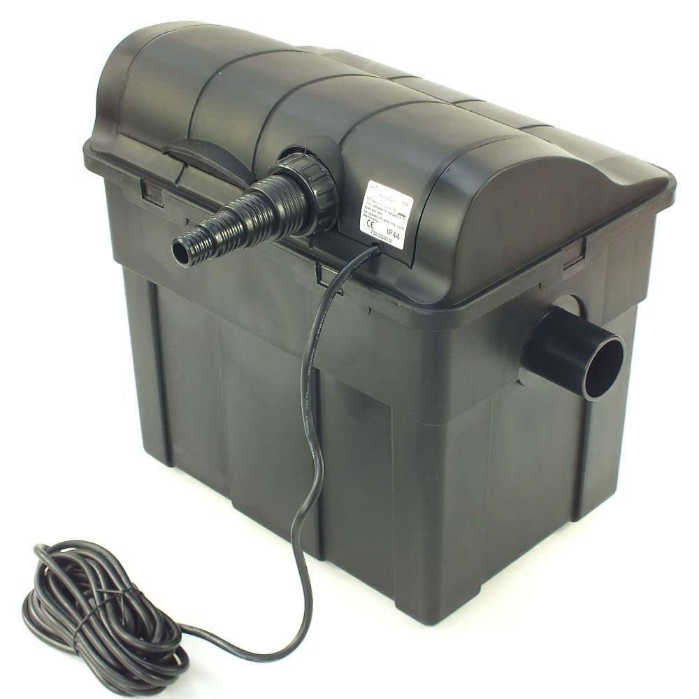 Pond Friend UBF-6000E Bio Gravity Pond Filter 9w UVC 3 Stage Multi Chamber Box Filtration for Goldfish & Koi Pools Up to 6000L