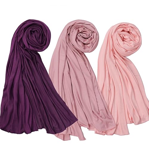 NOOR Premium Jersey Hijab Set - 3-Pack Soft & Breathable Head Scarf Wrap for Women in Gift-Ready Box - Comfortable, Versatile, and Stylish (Mix Color 13)