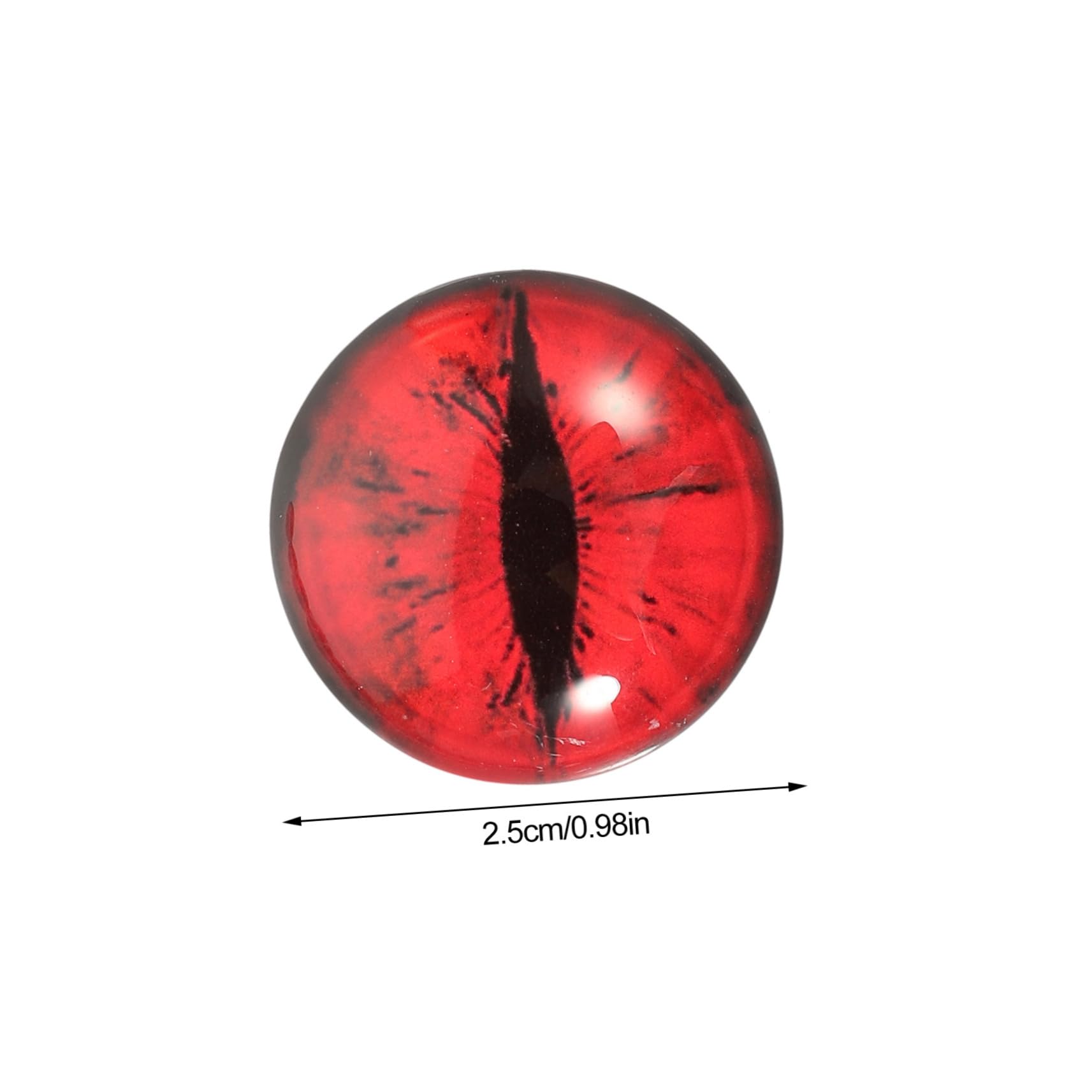 HOMSFOU Runde Glasaugen Rot, Hochtransparent, 25mm für Bastelarbeiten