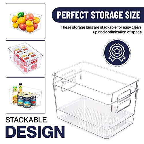 Clear Plastic Storage Bins, Perfect For Kitchen Organization Or Pantry Organization And Storage, Fridge Organizer Plastic Bins, Pantry Organization And Storage Bins, Cabinet Organizers #TOP2
