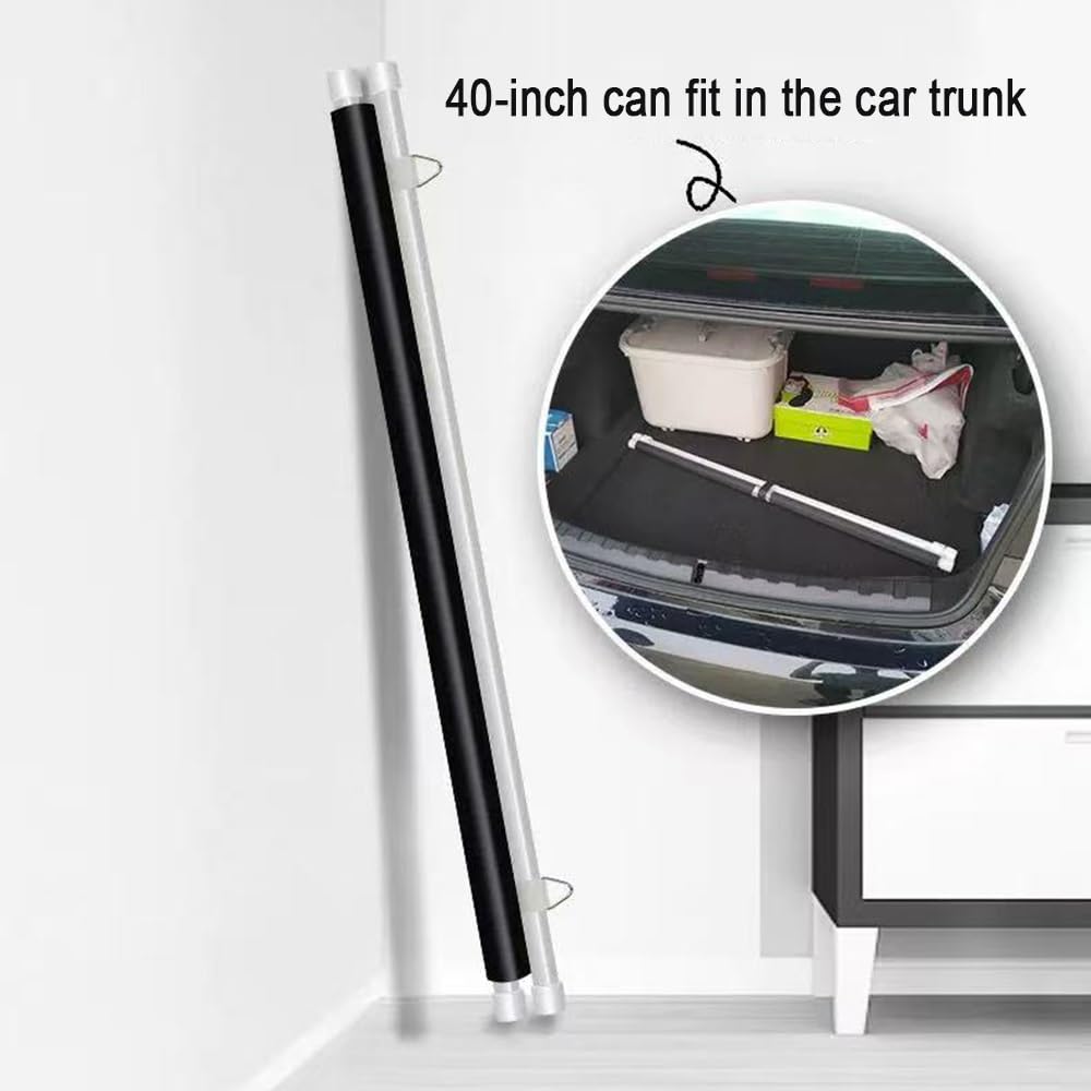 Mini écran de Projection rétractable Manuel pour Voiture, SUV, Camping-Car, 40 Pouces (Noir)