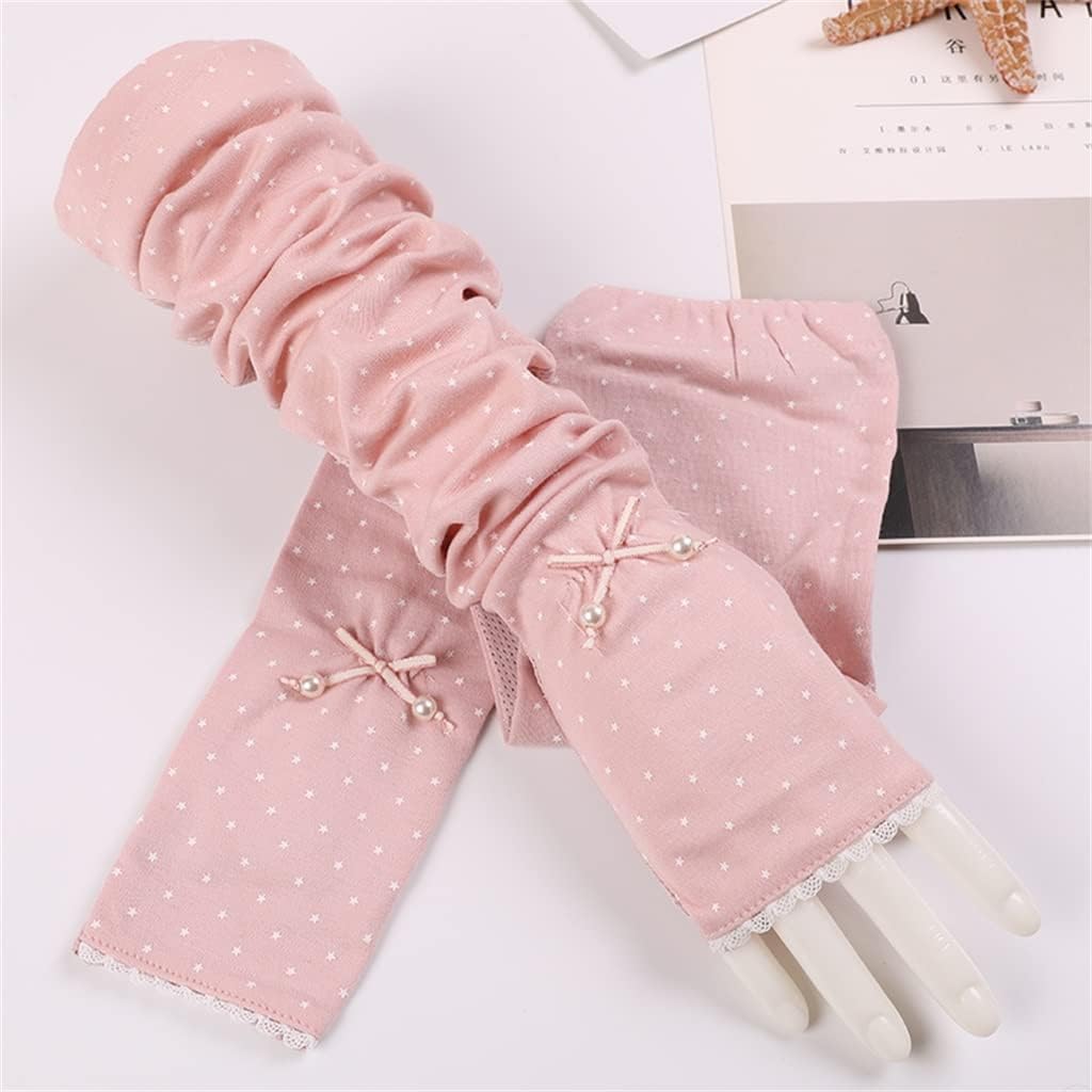 HBJWOV Long Driving Arm Sleeves Women's Breathable Cotton Thin Sleeves Fingerless Arm Sleeves(D)