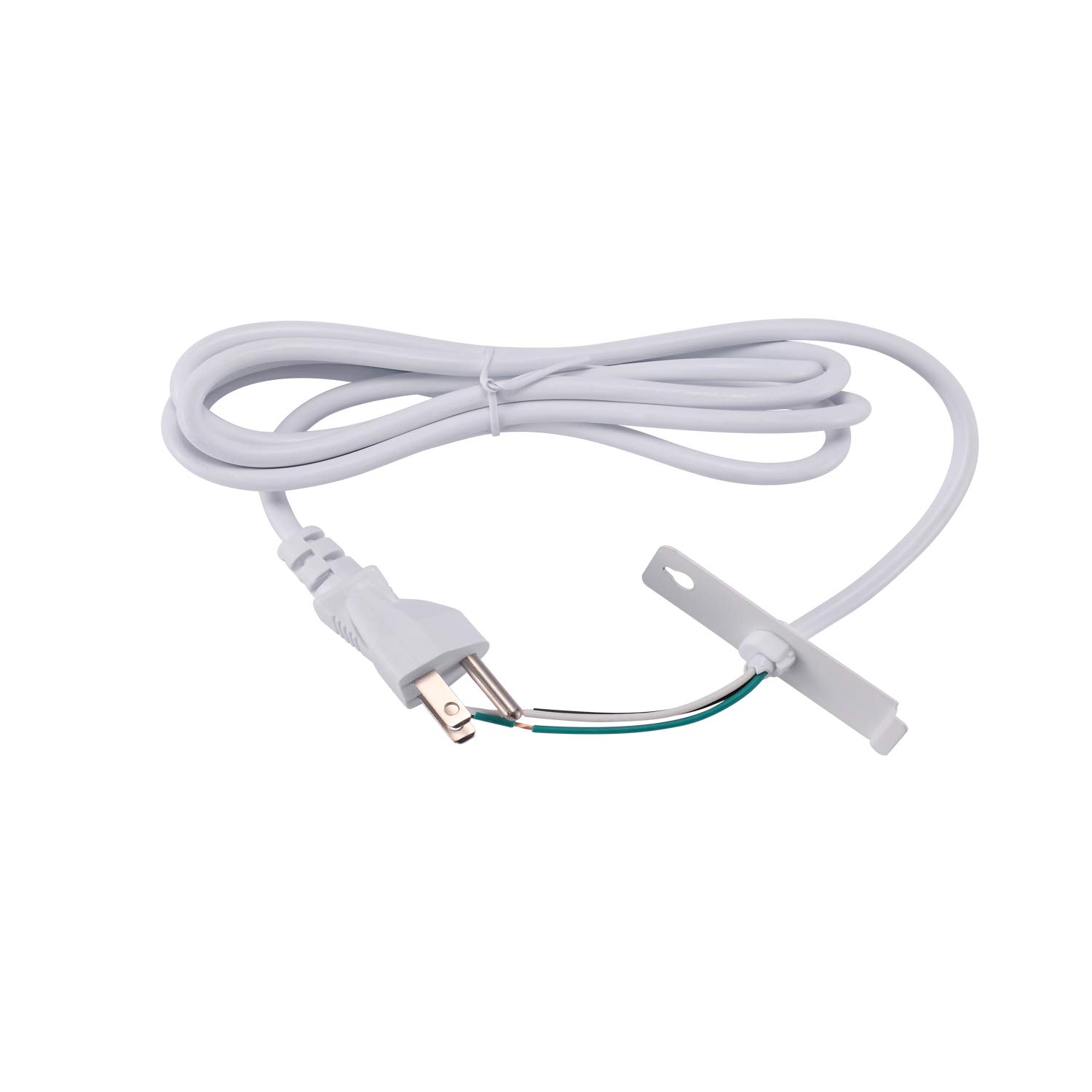 GETINLIGHTPower Cord and Plug for Plug-in Installations of Under Cabinet Lights, 3 Prong, White, PK-0210-WH