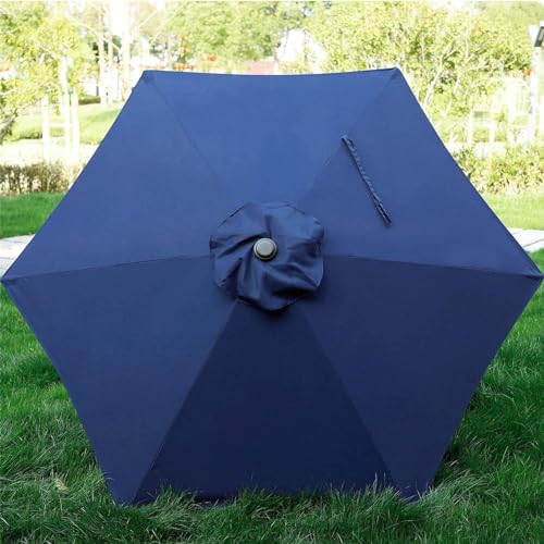 Image of Blissun 7.5 ft Patio Umbrella, Yard Umbrella, Outdoor Market Umbrella with Push Button Tilt Crank (Navy Blue)
