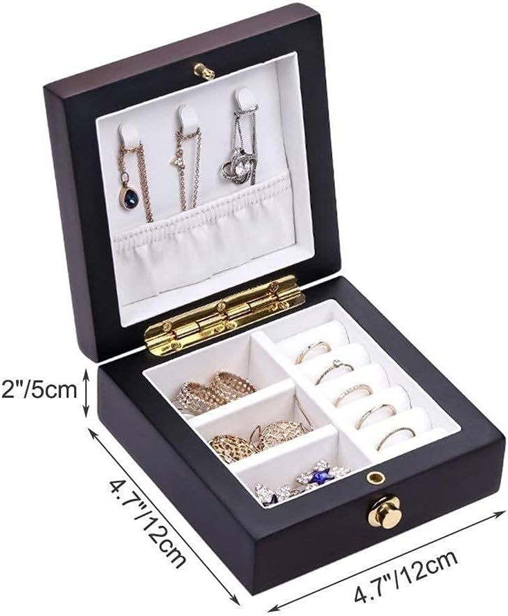 Gift for Women Jewelry Boxes Wooden Jewelry Boxes,Travel Jewellery Chest,Jewellery Organiser with Velvet Lining,for Rings Earrings Bracelets New Year Presents