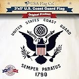 US Coast Guard Flag by USA Flag Co. is 100% American Made: The BEST 3x5 Outdoor USCG Flags, (Made in USA) for Prime Members and Amazon A to Z Guarantee.
