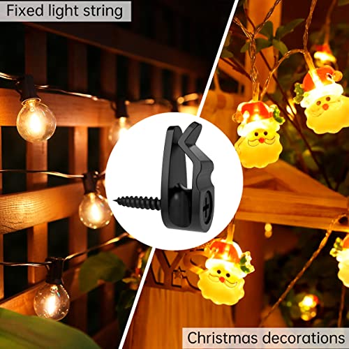 GEZIDEA String Light Hanger Hooks,Screw in Hooks for Hanging Christmas Light,Led Fairy Led Light Clips,Black,50 Pack (Small) by GEZIDEA - Image 6