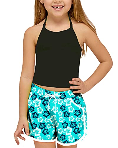 Image of Deerose Kids Hawaiian Swim Board Shorts Quick Dry Active Swim Trunk 5-14 Years