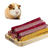6 Stück Kaninchen Kauspielzeug, Natürlichen Rose+Ringelblume+Vergissmeinnicht Sticks, Gerbil Futter Hamster Guinea Gerbil Meerschweinchen Spielzeug Haustier Ratte Kleintiere Zähneknirschen Spielzeug