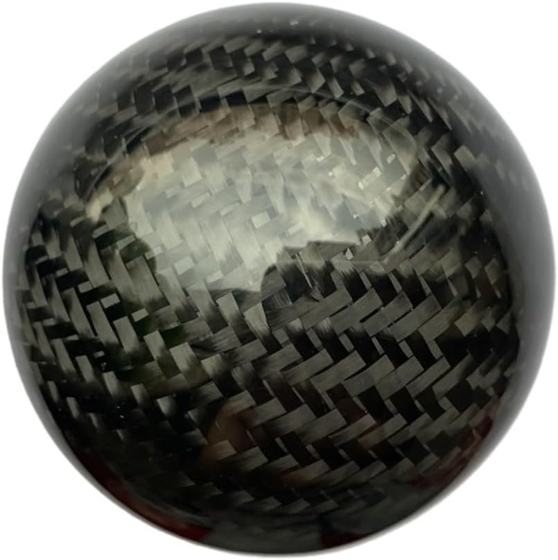 Manual Shift Knob Aluminum Alloy Metal 5 Speed Real Carbon Fiber Gear Shift Knob Compatible for Focus Fiesta(White)