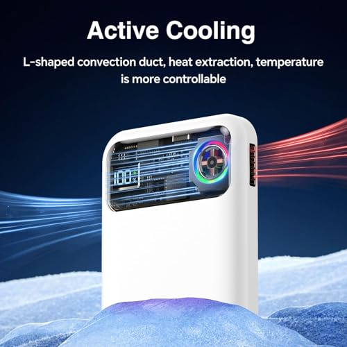 Magnetic Power Bank,11000mAh Battery Pack with Active Cooling for MagSafe,Transparent Portable Charger with 20W USB-C Input/Output for iPhone14/13/12 Pro/Pro Max/Mini