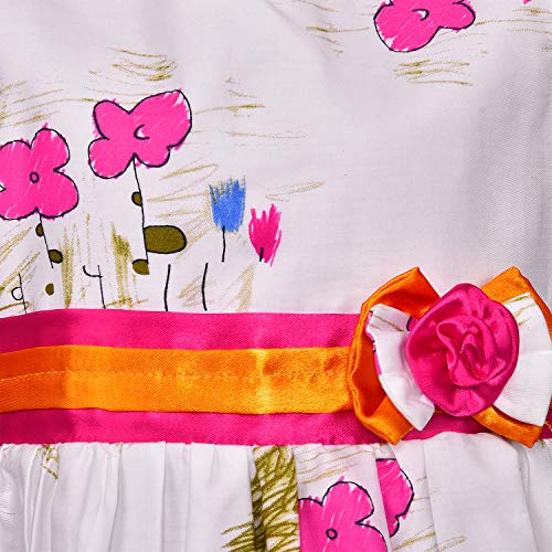 Image of Wish Karo Baby Girls Cotton Frock Causal Dress for Girls-Orange Dress - (ctn306)