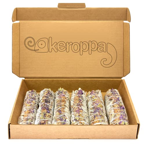 Salvia Blanca para Quemar. Atado de Lavanda. Incienso 100% Natural de California. Limpieza energética sahumerio. (6 Atados) Cover