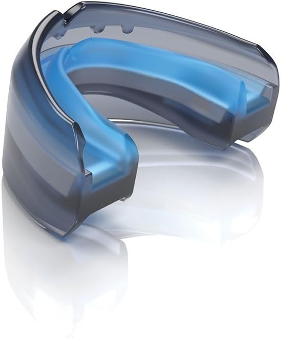 Shock Doctor Braces Football Mouth Guard, Upper and Lower Teeth. Convertible, Ultra Double Protection, Comfortable and Durable Mouthguard.