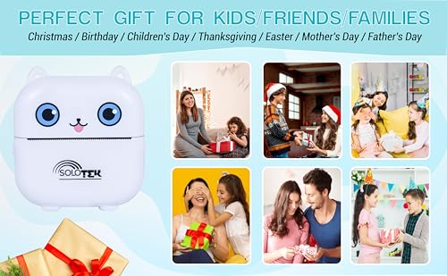 SOLOtek X15 Mini Bluetooth Thermal Printer | Portable Ink-Free Label Printer for Android & iOS | Includes 13 Rolls | 1-Year Warranty - Image 5